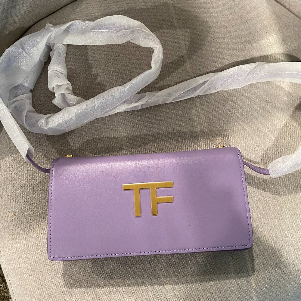 Tom Ford Logo Smooth Leather Shoulder Bag